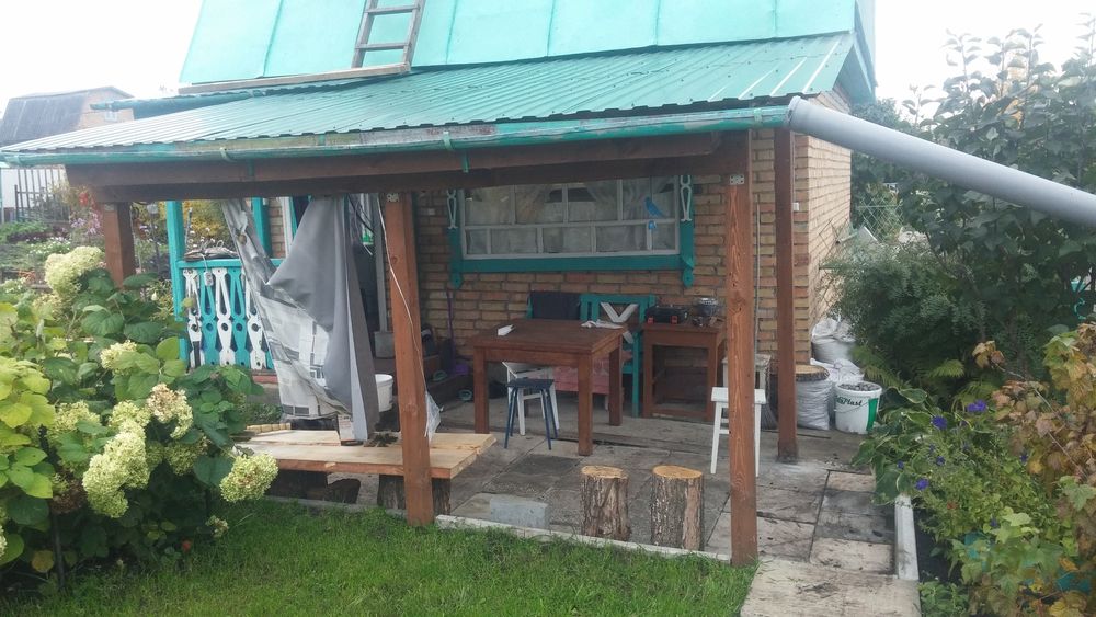 Навес из профнастила в дачном массиве Саловка, Пензенская область