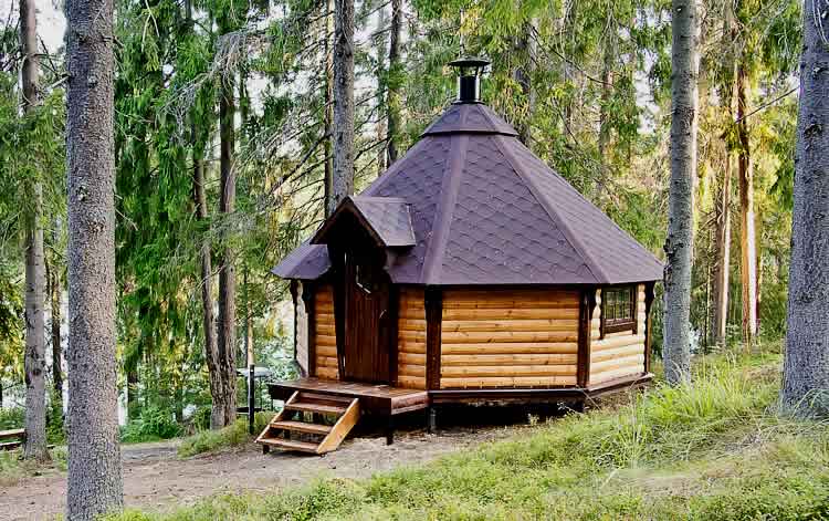 Финский домик в лесу