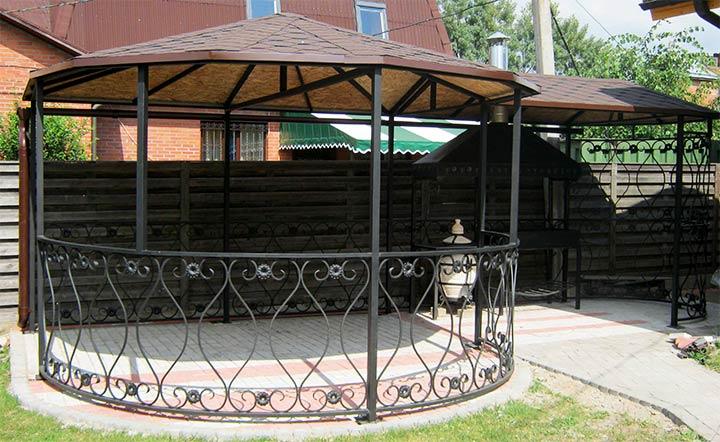 Круглая беседка из металла