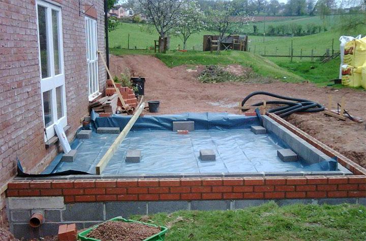 Обустройство фундамента для пристройки