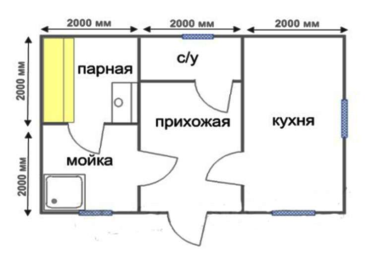 Чертеж бани 2