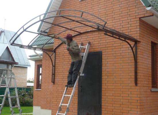 установка козырька установка козырька