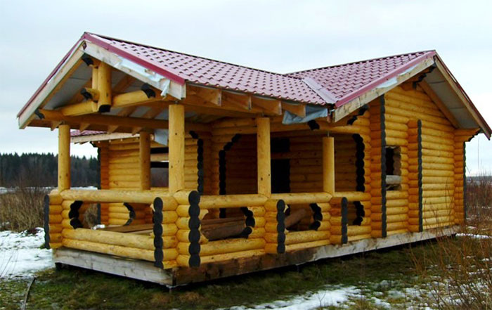 Баня с беседкой
