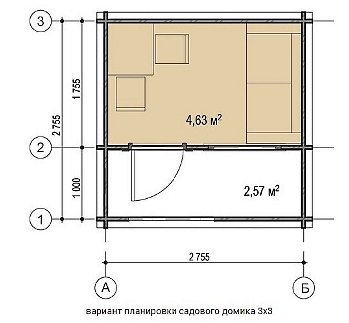 садовый домик 3х3