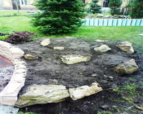 укладка камней на альпийской горке укладка камней на альпийской горке