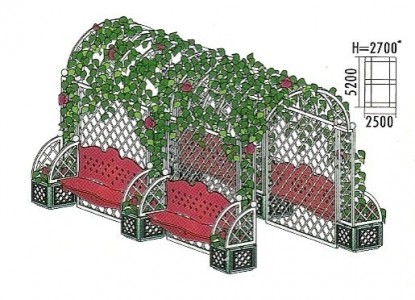 чертеж металлической перголы