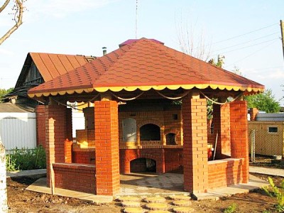 крыша кирпичнаой беседки