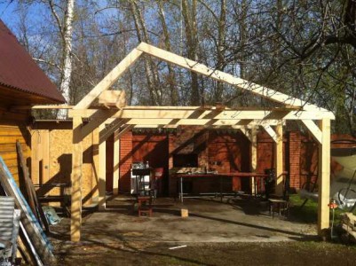 строительство крыши летней кухни