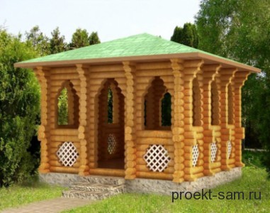 проект беседки из бревна