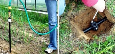 разборной водопровод на даче