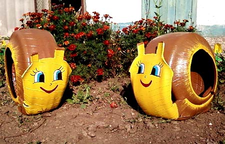 улитка из покрышек 